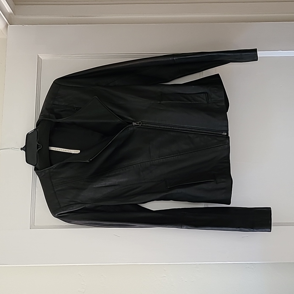 Truth and Pride Black Leather Bomber Jacket